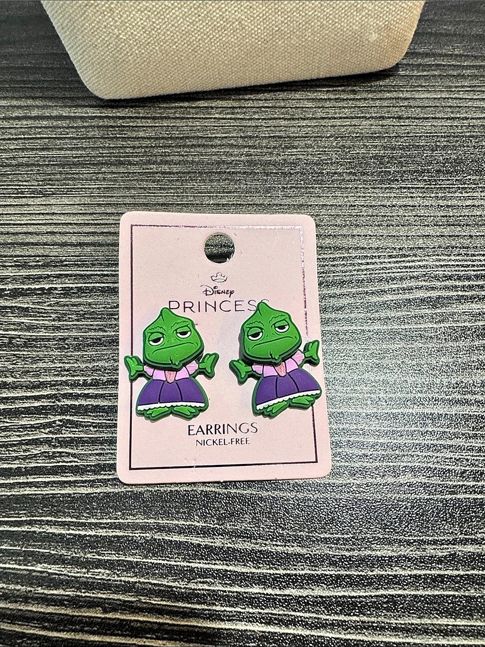 Disney Pascal Figural Statement Earrings Green & Purple NWT